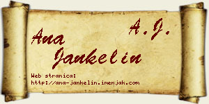 Ana Jankelin vizit kartica